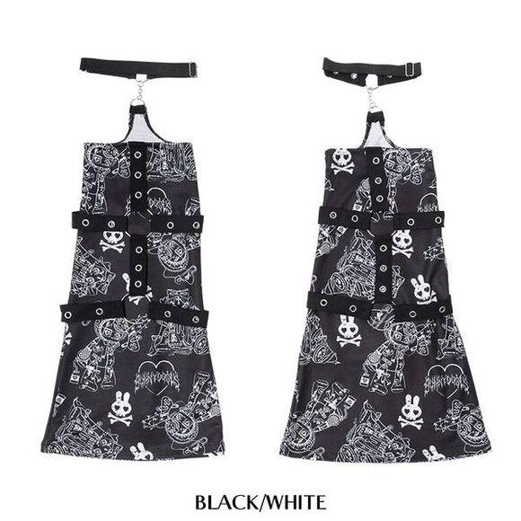 Goth Emo Punk Bunny Rabbit Harajuku Leg Warmers Black/White - Picture 1 of 3